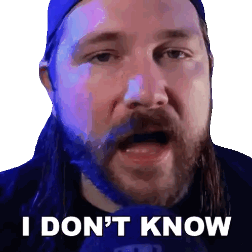 Man With Long Hair And Beard Saying I Don't Know Sticker