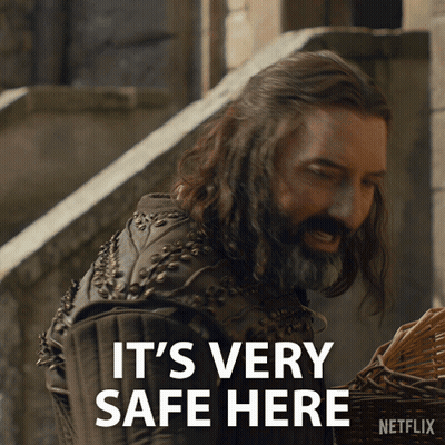 Man With Long Hair And Beard Saying It's Safe GIF