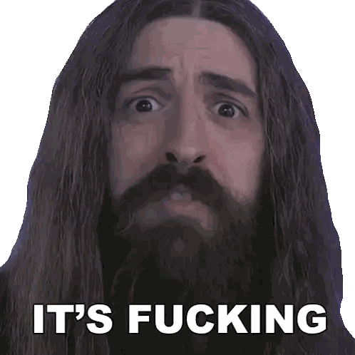Man With Long Hair And Beard Saying Its Fucking Sticker