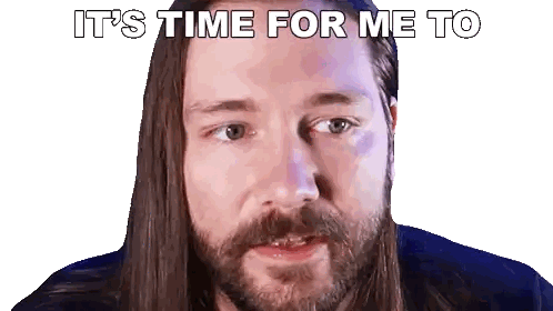 Man With Long Hair And Beard Saying Its Time Sticker