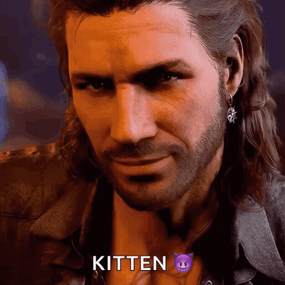 Man With Long Hair And Beard Saying Kitten GIF
