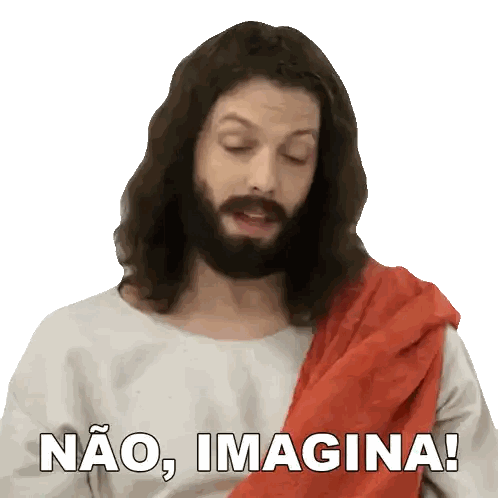 Man With Long Hair And Beard Saying Não Imagina Sticker