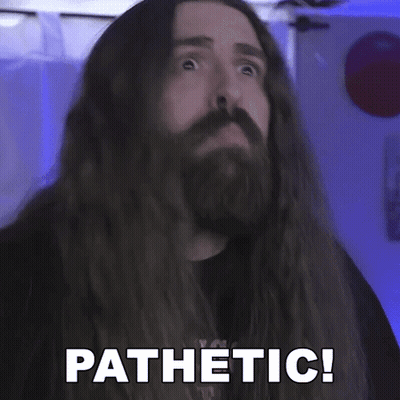 Man With Long Hair And Beard Saying Pathetic GIF