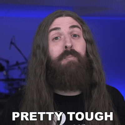 Man With Long Hair And Beard Saying Pretty Tough GIF