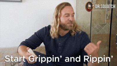 Man With Long Hair And Beard Saying Start Grippin And Rippin GIF