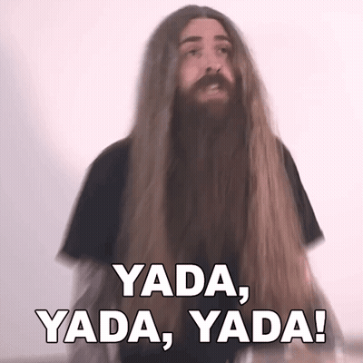 Man With Long Hair and Beard Saying Yada Yada Yada