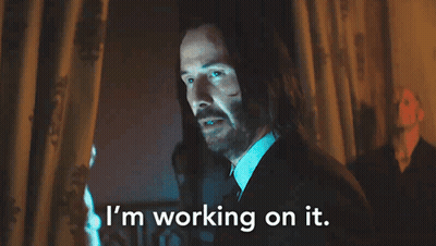 Man With Long Hair And Beard Says I'm Working On It GIF