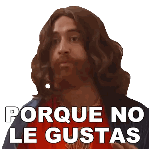 Man With Long Hair And Beard Says Porque No Le Gustas Sticker