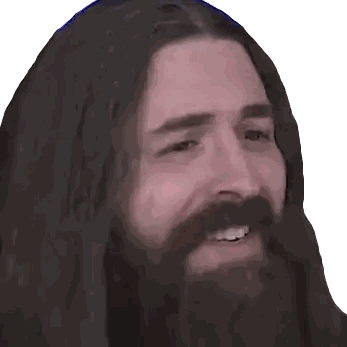 Man With Long Hair And Beard Smiling Sticker