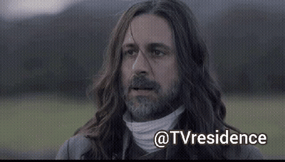 Man With Long Hair And Beard Standing In Field @Tvresidence GIF