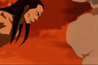 Man With Long Hair And Beard Standing In Front Of Red Background GIF
