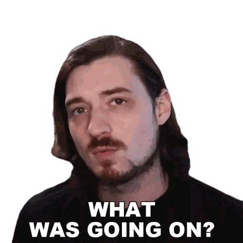 Man With Long Hair And Beard Surprised What Was Going On Sticker