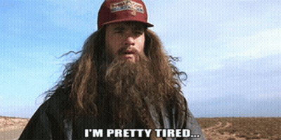 Man With Long Hair And Beard Tired GIF