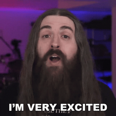 Man With Long Hair And Beard Very Excited GIF