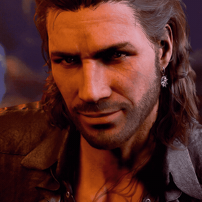 Man With Long Hair And Beard Wearing Earrings GIF