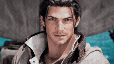 Man With Long Hair And Blue Eyes With Boat GIF
