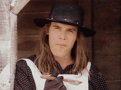Man With Long Hair And Cowboy Hat GIF