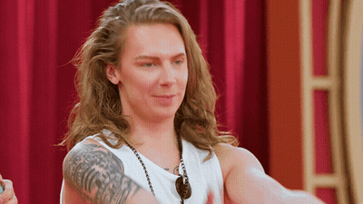 Man With Long Hair And I Love You Tattoo GIF