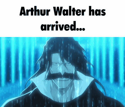 Man With Long Hair And Mustache Arthur Walter Has Arrived GIF