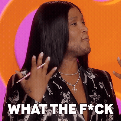 Man With Long Hair And Necklace Says What The F*ck GIF