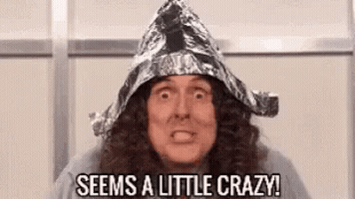 Man With Long Hair And Tin Foil Hat GIF