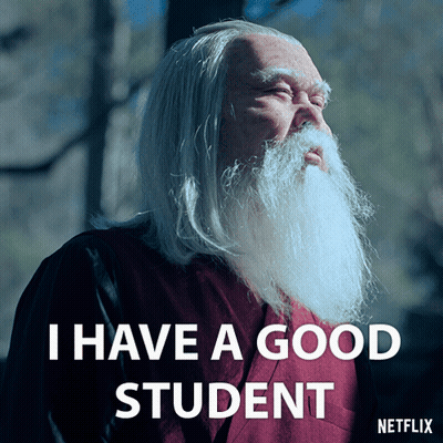 Man With Long Hair And White Beard Says I Have A Good Student GIF