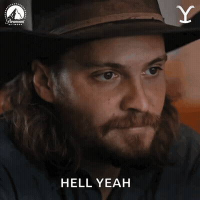 Man With Long Hair Beard Cowboy Hat Saying Hell Yeah GIF