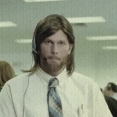 Man With Long Hair Beard Headset Tie GIF
