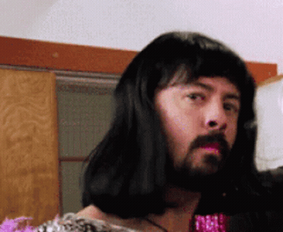 Man With Long Hair Beard In Pink Shirt GIF
