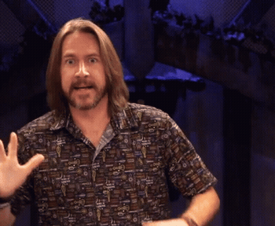 Man With Long Hair Beard Keys Shirt GIF