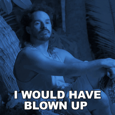 Man With Long Hair Blowing Up GIF