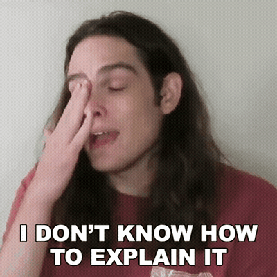 Man With Long Hair Covering Nose Saying I Don't Know How To Explain It GIF