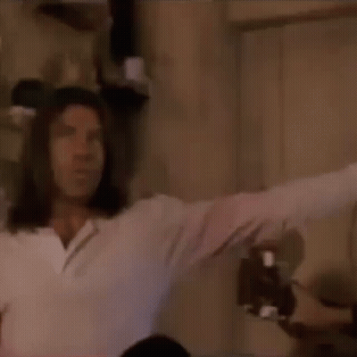 Man With Long Hair Holding Guitar GIF