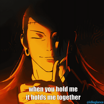 Man With Long Hair Holding Me Together GIF