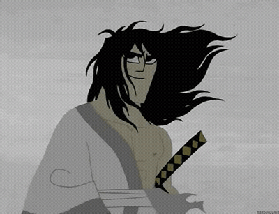 Man With Long Hair Holding Sword Darkvillain GIF