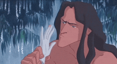 Man With Long Hair Holding White Hand GIF