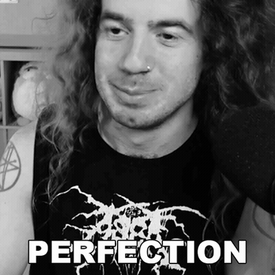 Man With Long Hair In Black Shirt Saying Perfection GIF