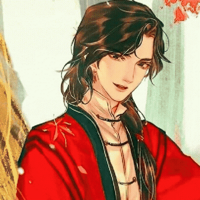 Man With Long Hair In Red Robe And Black Jacket GIF