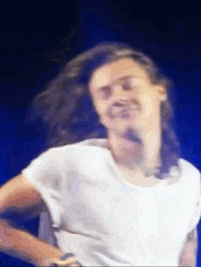 Man With Long Hair Making Funny Face GIF