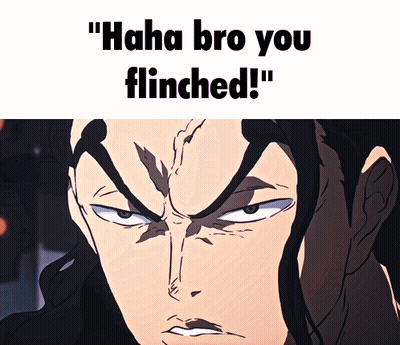 Man With Long Hair Saying Haha Bro You Flinched GIF