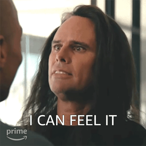 Man With Long Hair Saying I Can Feel It GIF