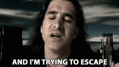 Man With Long Hair Screaming And Saying Trying To Escape GIF