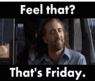Man With Long Hair Sitting in Car Saying Feel That That's Friday