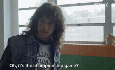 Man With Long Hair Talking Championship Game GIF