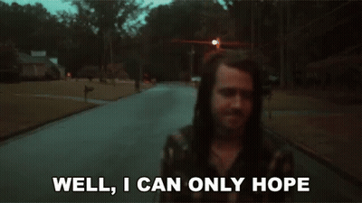 Man With Long Hair Walking Says Well I Can Only Hope GIF