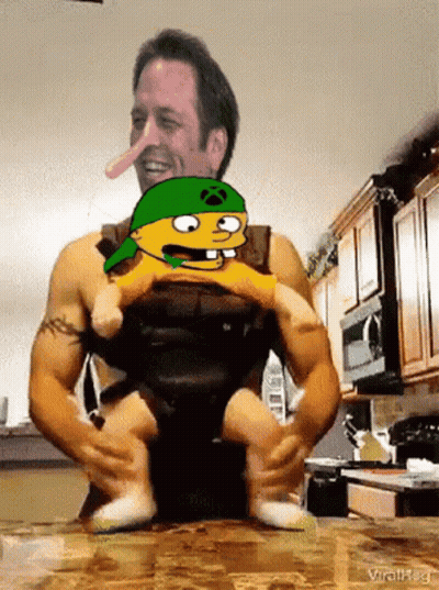 Man With Long Nose Holding Baby In Sling GIF