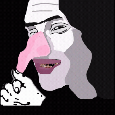 Man With Long Pink Nose GIF