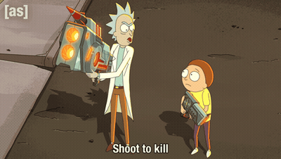 Man With Long White Hair And Beard In Front Of Finish Him Sign GIF