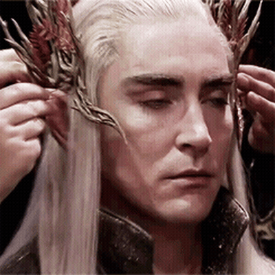 Man With Long White Hair And Crown GIF