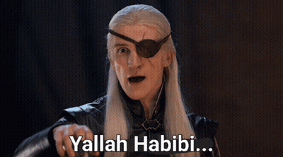 Man With Long White Hair And Eye Patch Yallah Habibi GIF